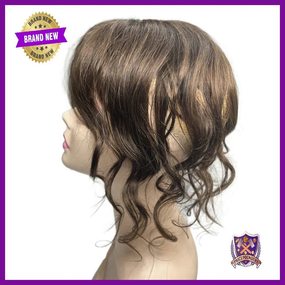 14" Body Wave Human Hair Topper Clip-In Fringe Hairpiece